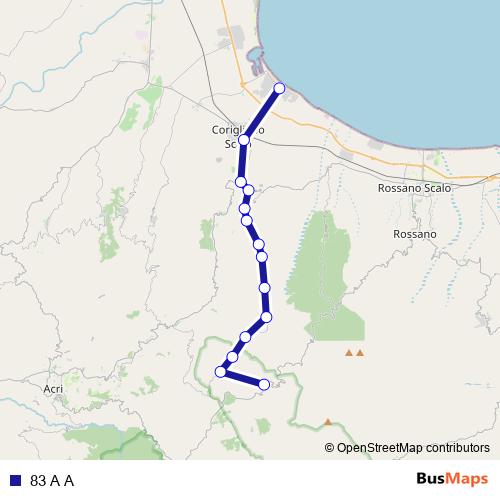 83 A A bus Line Map