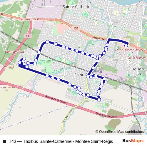 T43 bus Line Map