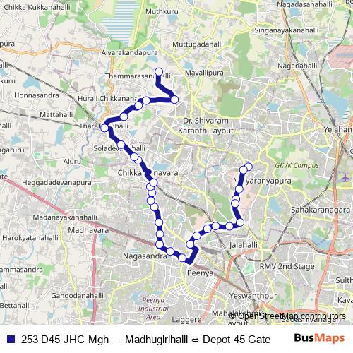 253 D45-JHC-Mgh bus Line Map