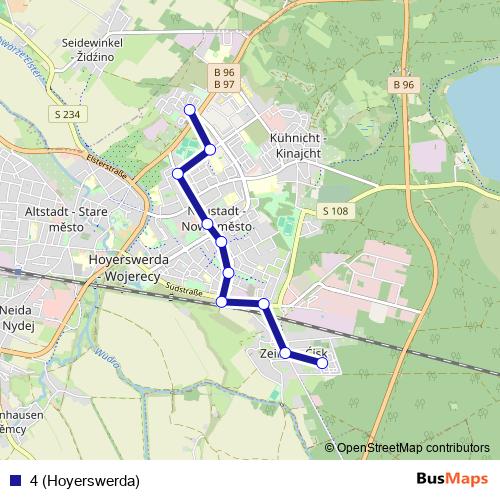4 (Hoyerswerda) bus Line Map