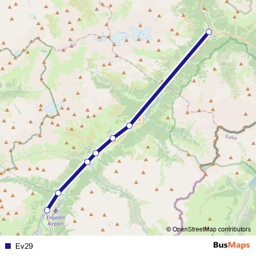 Ev29 bus Line Map