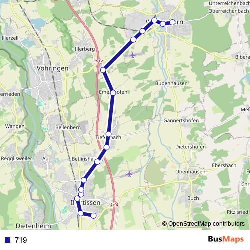 719 bus Line Map
