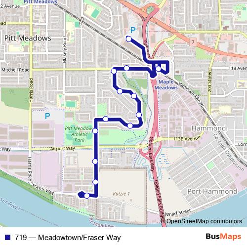 719 bus Line Map