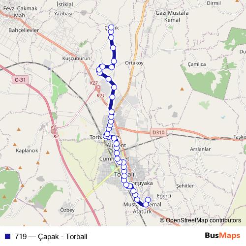 719 bus Line Map