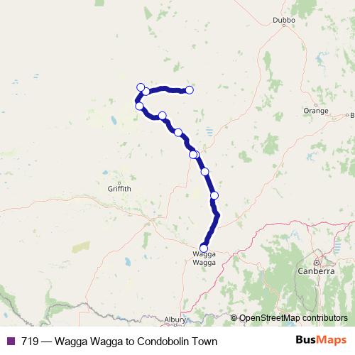 719 bus Line Map
