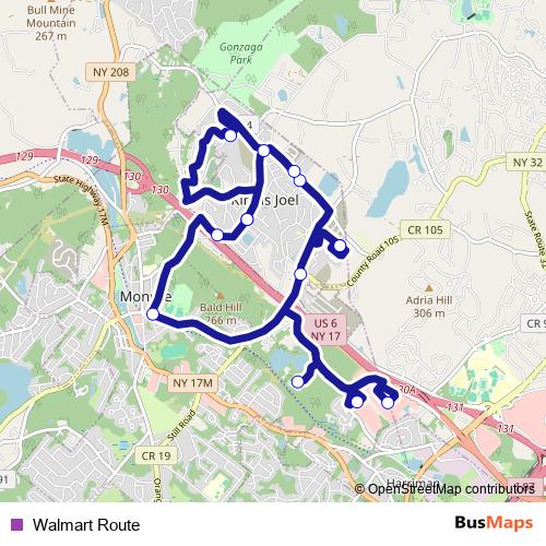 Walmart Route bus Line Map