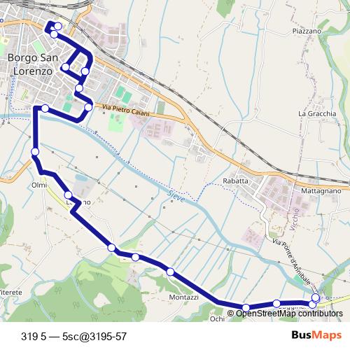 319 5 bus Line Map