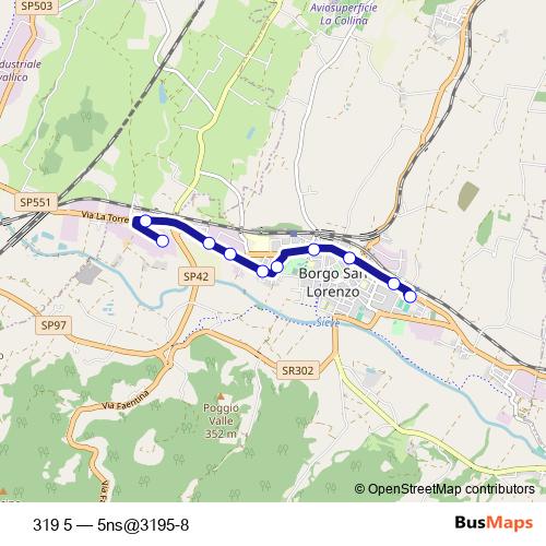 319 5 bus Line Map