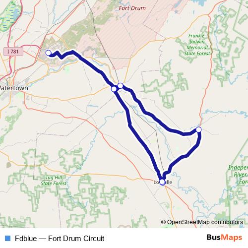 Fdblue bus Line Map