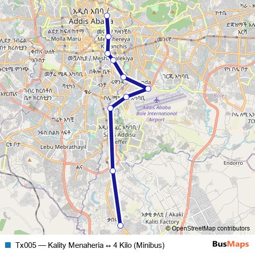 Tx005 bus Line Map