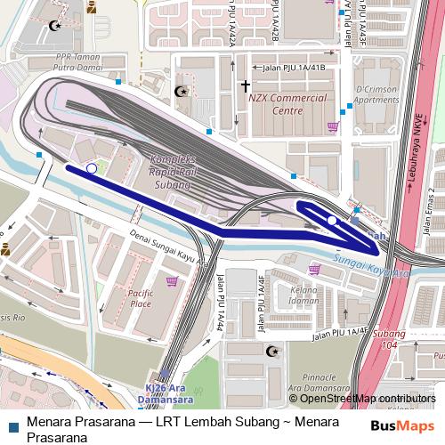 Menara Prasarana bus Line Map