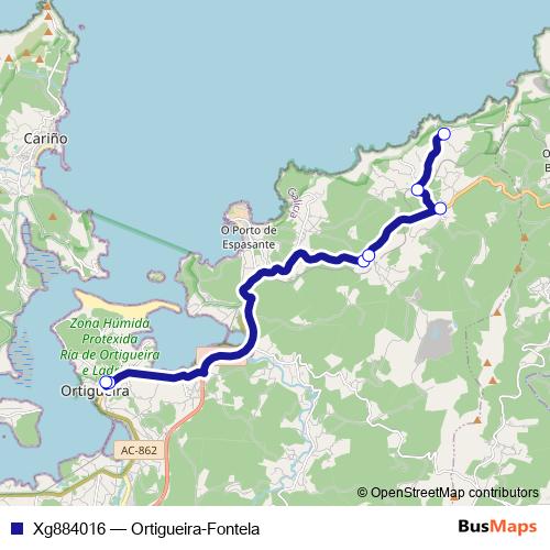 Xg884016 bus Line Map