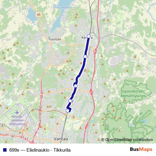 699x bus Line Map