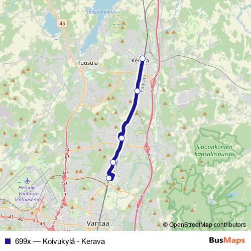 699x bus Line Map