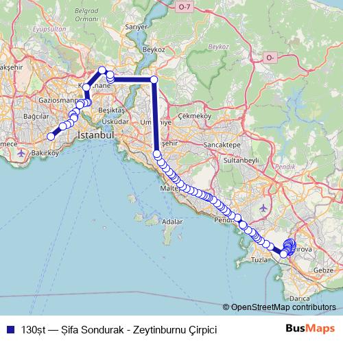 130şt bus Line Map