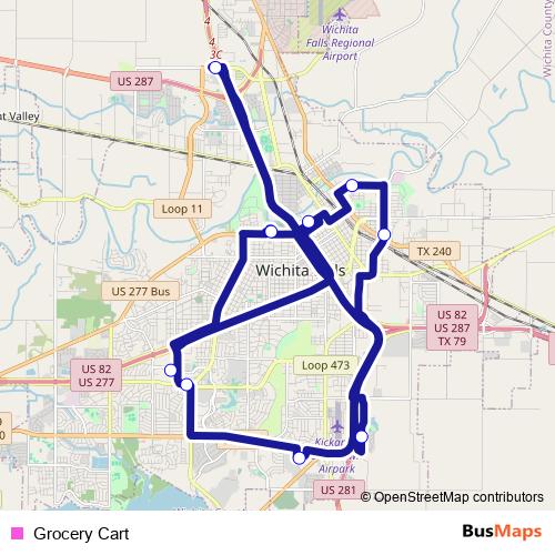 Grocery Cart bus Line Map