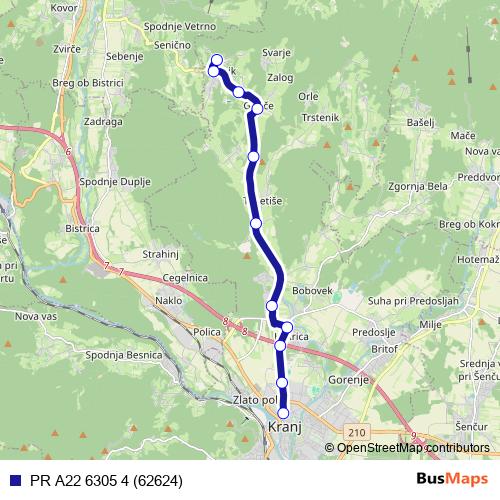 PR A22 6305 4 (62624) bus Line Map