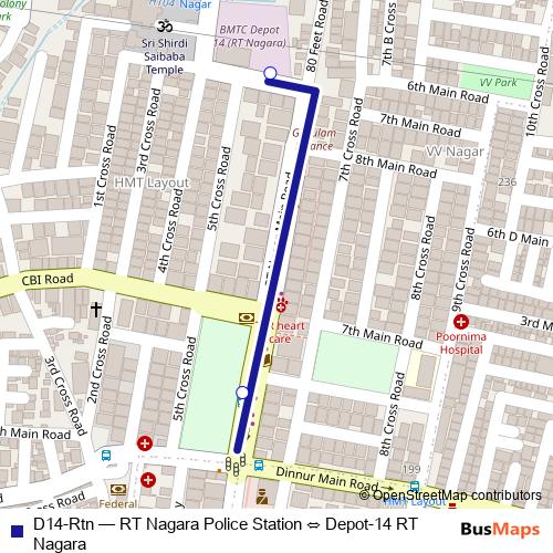 D14-Rtn bus Line Map
