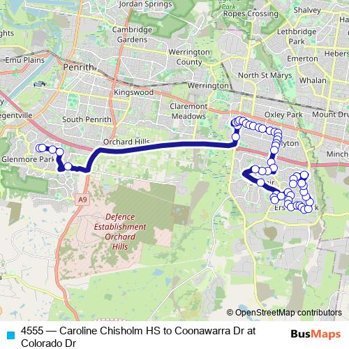 4555 bus Line Map