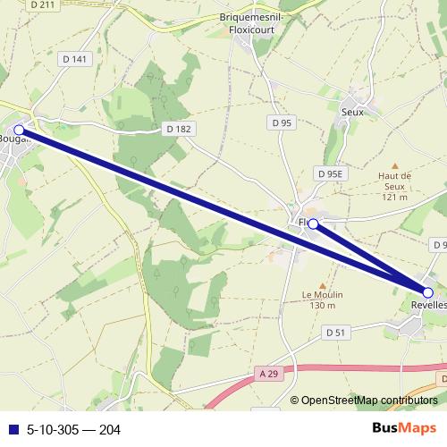 5-10-305 bus Line Map