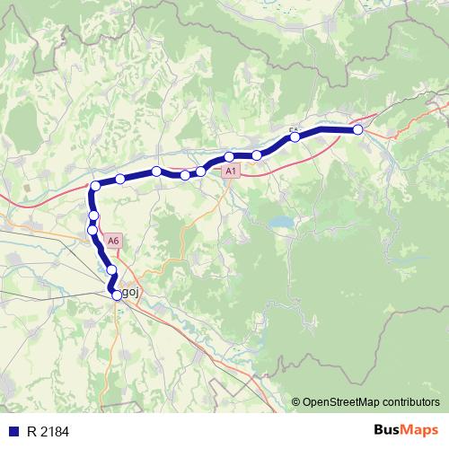 R 2184 rail Line Map