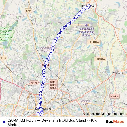 298-M KMT-Dvh bus Line Map
