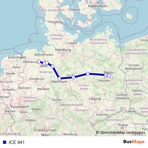 ICE 841 rail Line Map