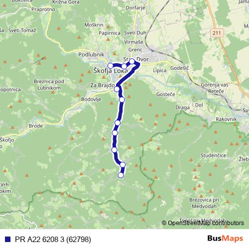 PR A22 6208 3 (62798) bus Line Map