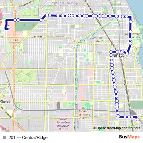 201 bus Line Map
