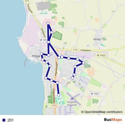 201 bus Line Map