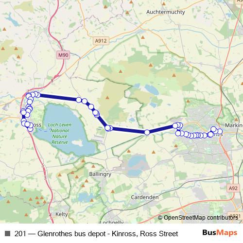 201 bus Line Map