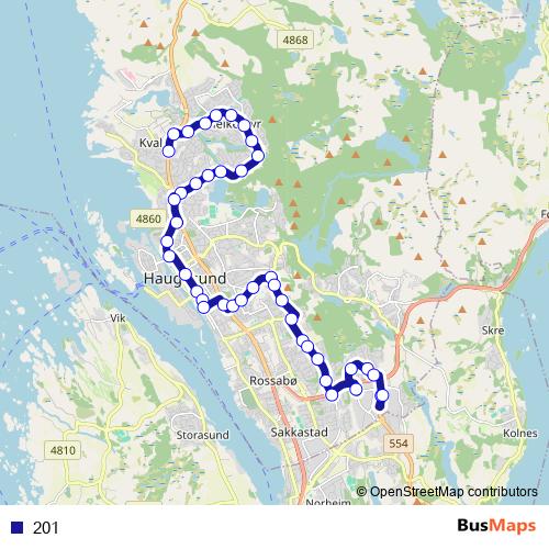 201 bus Line Map