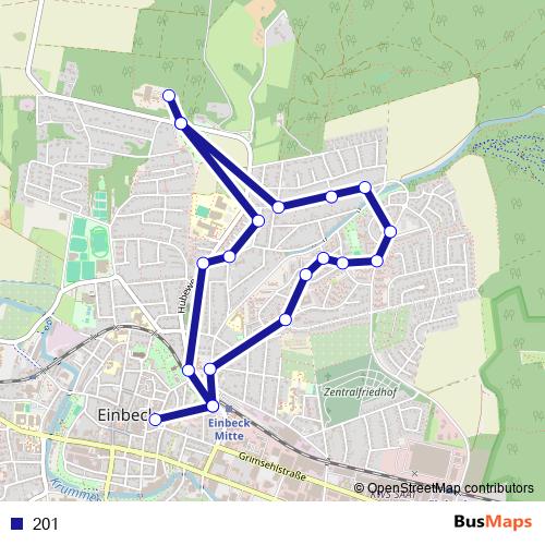 201 bus Line Map