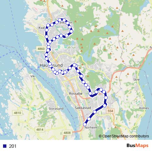 201 bus Line Map