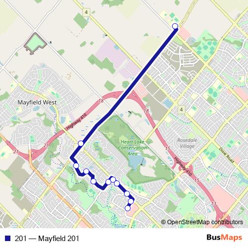 201 bus Line Map