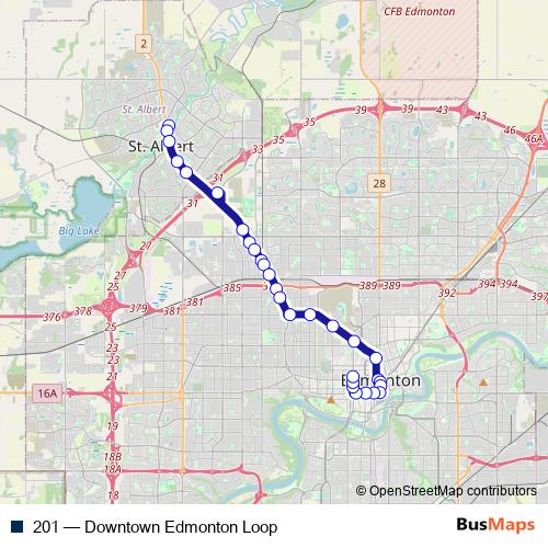 201 bus Line Map