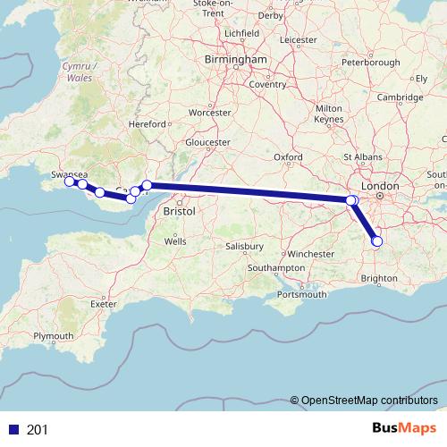 201 bus Line Map