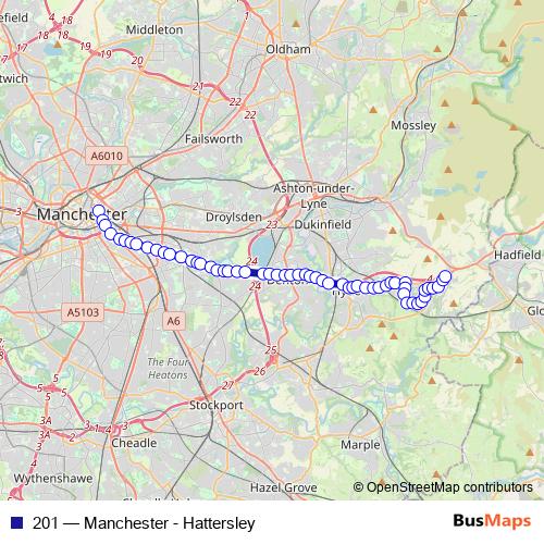 201 bus Line Map