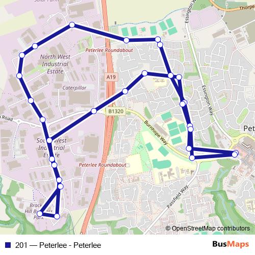201 bus Line Map