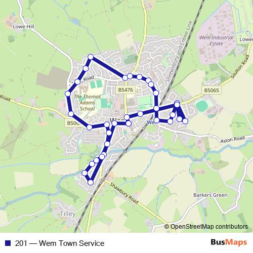 201 bus Line Map