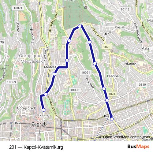 201 bus Line Map