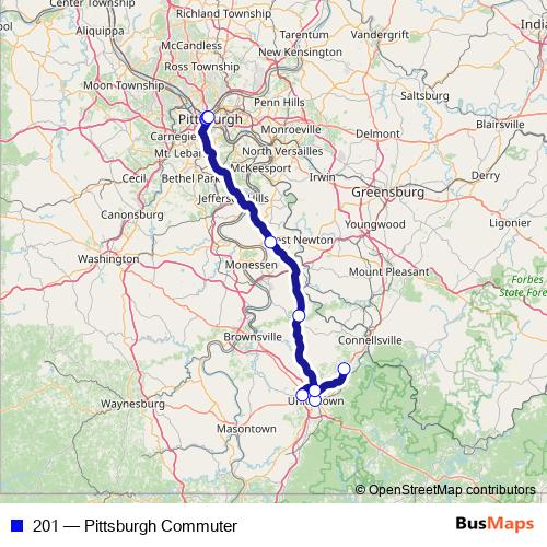 201 bus Line Map
