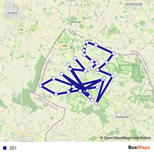 201 bus Line Map