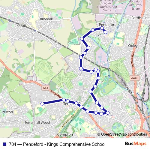 784 bus Line Map