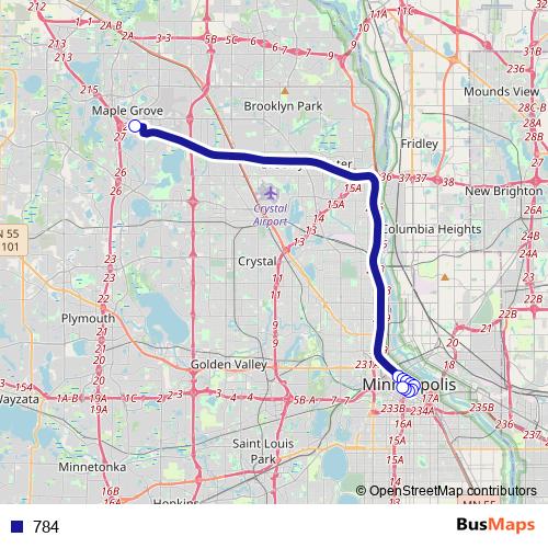 784 bus Line Map