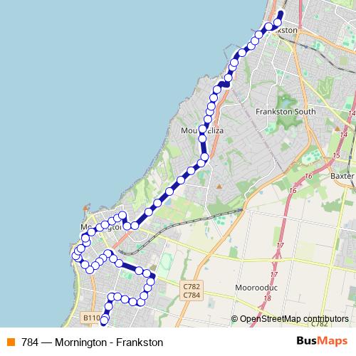 784 bus Line Map