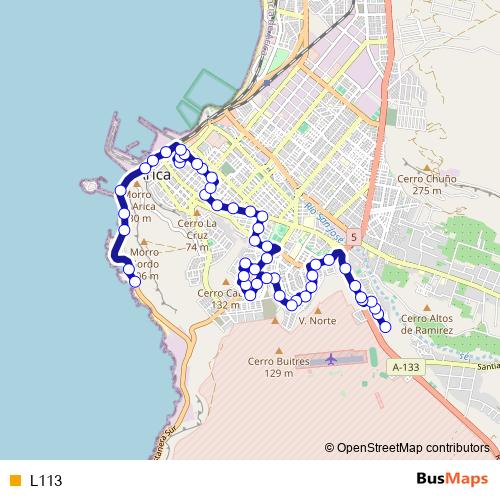 L113 bus Line Map