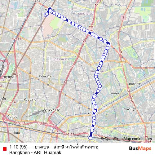 1-10 (95) bus Line Map