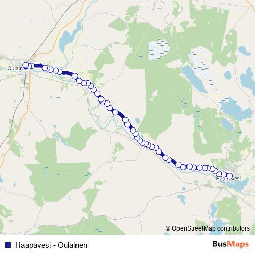 Haapavesi - Oulainen bus Line Map