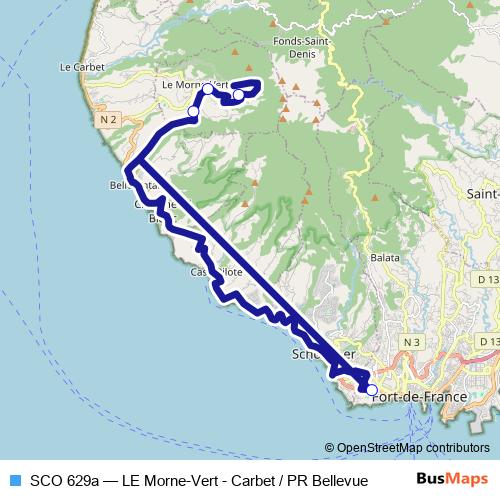 SCO 629a bus Line Map